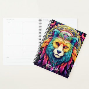 Agenda Crie Seu Animal Colorido Boho Wolf Totem