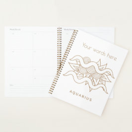 Agenda Crie seu próprio aquário Dourado e branco elegante