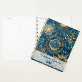 Agenda Crie seu próprio azul místico e Dourado celeste