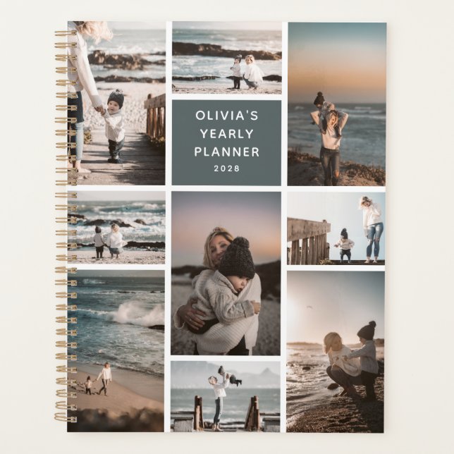 Agenda Crie Seu Próprio Colagem de 8 Fotos Personalizado  (Frente)