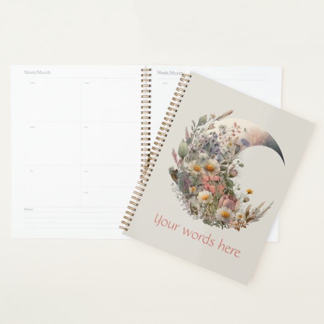 Agenda Crie Seu Próprio Crescente Lunar Floral Elisiano (Exibição)