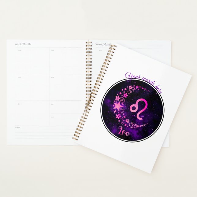 Agenda Crie seu próprio Leo Zodiac Celestial Roxo (Exibição)