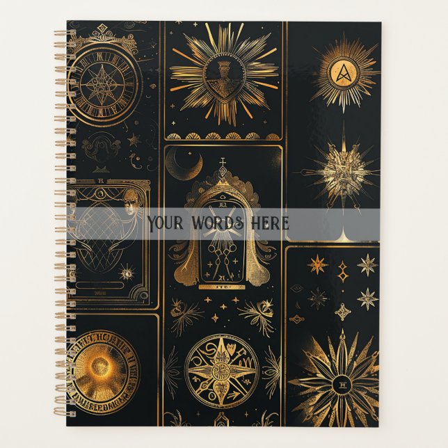 Agenda Crie Seu Próprio Patchwork Místico Elegante Dourad (Frente)