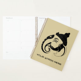 Agenda Crie seu próprio perfil preto e Dourado Ganesh