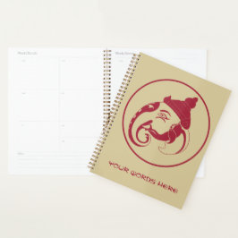 Agenda Crie seu próprio perfil vermelho e Dourado Ganesh