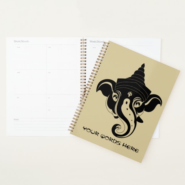 Agenda Crie seu próprio preto e Dourado Ganesh (Exibição)