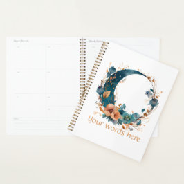 Agenda Crie Seu Próprio Teal Boho E Pessegueiro Floral