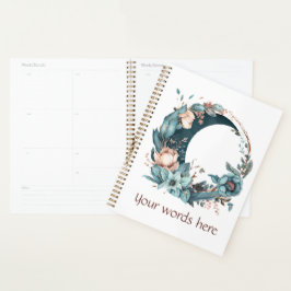 Agenda Crie seu próprio Teal e Pêssego Floral