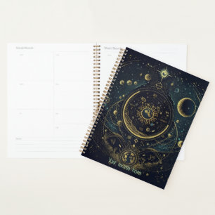 Agenda Crie Seus Próprios Gráficos do Céu Azul e Dourado