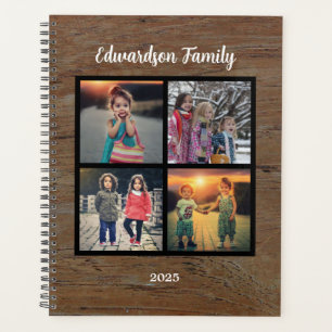 Agenda Crie sua própria colagem de fotos rústicas da famí