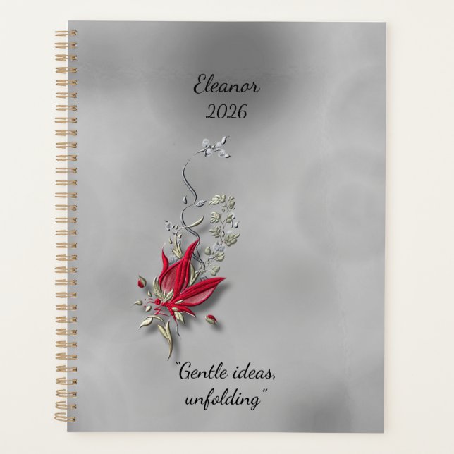 Agenda 	Crimson Butterfly Bloom Spiral notebook  (Frente)