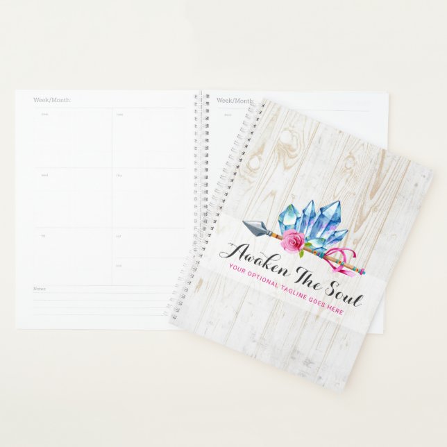 Agenda Cristal Boêmico Russo Gems & Arrow Watercolor (Exibição)