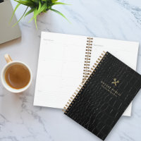 Crocodilo Preto Brilhante Chic Dourado Notório Púb