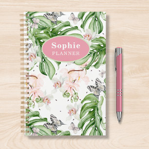 Agenda Cropical Watercolor Floral Girly Personalizada