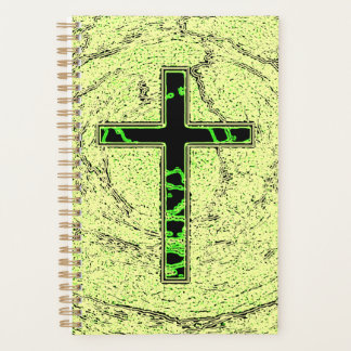 AGENDA CRUZ NEGRA E VERDE COM FUNDO MARÁVEL