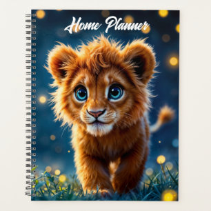 Agenda Cubo de leão de ouro Whimsical em cena de sonho