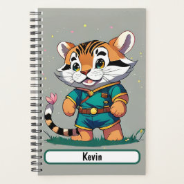 Agenda Cubo De Tigre De Escoteiro Com Nametag Personalizá