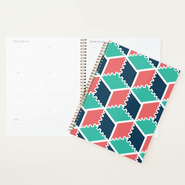 Agenda Cubo Geométrico na moda Moderno (Exibição)