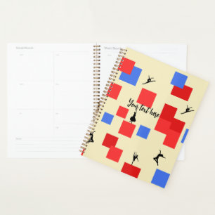 Agenda Cubos dançarinos de Mondrian Fundo de Luz Vermelha