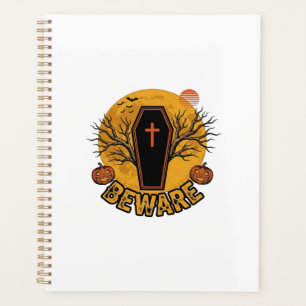 Agenda Cuidado Camisa Vintage Abóbora Caixão Halloween De