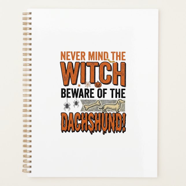 Agenda Cuidado Com A Camisa De Bruxa De Halloween Do Dach (Frente)