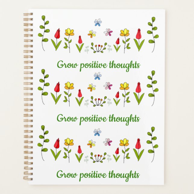 Agenda Cultivar flores de pensamentos positivos (Frente)