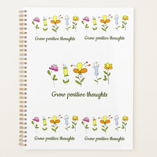 Agenda Cultivar flores de pensamentos positivos (Frente)