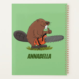 Agenda Curioso castor com humor de desenho animado de mot