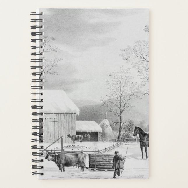 Agenda Currier Ives Fazenda de inverno (Frente)