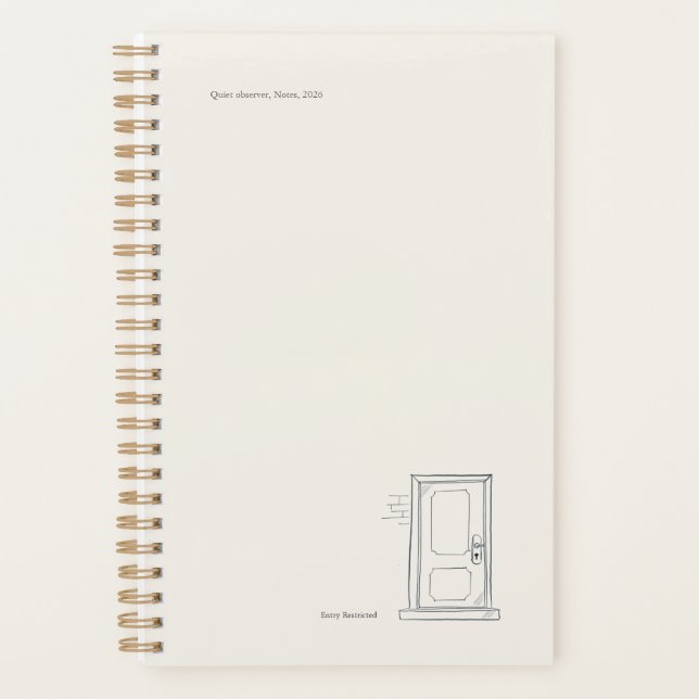 Agenda Custom Introvert Gift Quiet Solitude Closed Door (Frente)