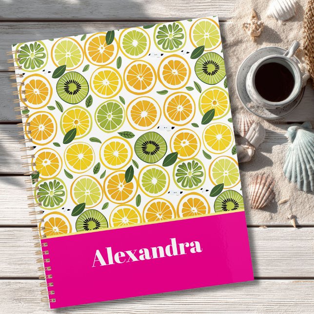 Agenda Custom Mediterranean Lemon Pattern Planner (Criador carregado)