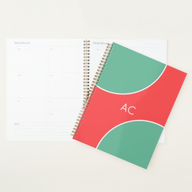 Agenda Custom Modern Coral Minimalist (Exibição)