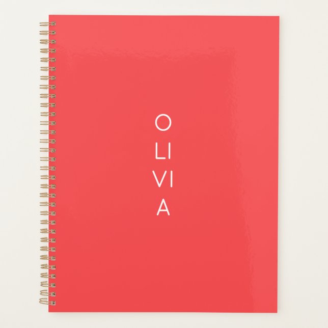 Agenda Custom Modern Coral Minimalist (Frente)