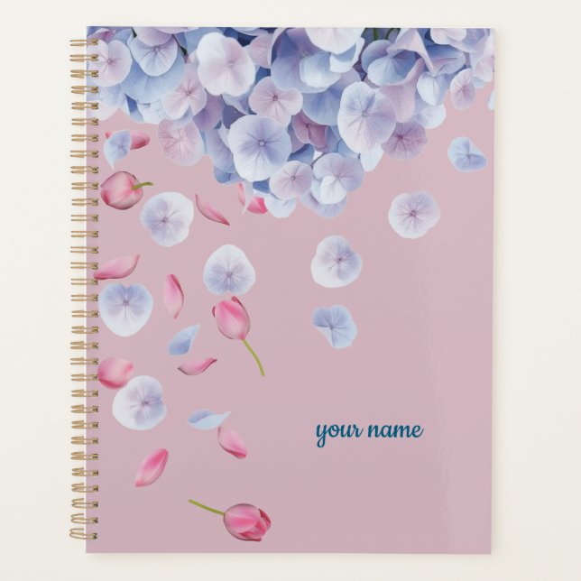 Agenda Custom Name Calm Aesthetic Floral (Frente)