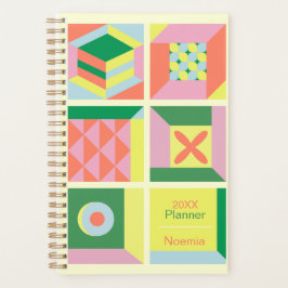 Agenda Custom name colorful modern yearly geometry