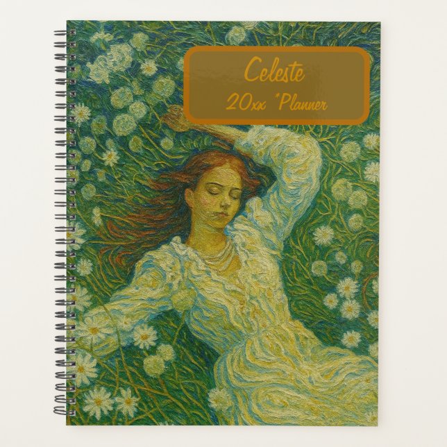 Agenda Custom Name  Floral Planner (Frente)