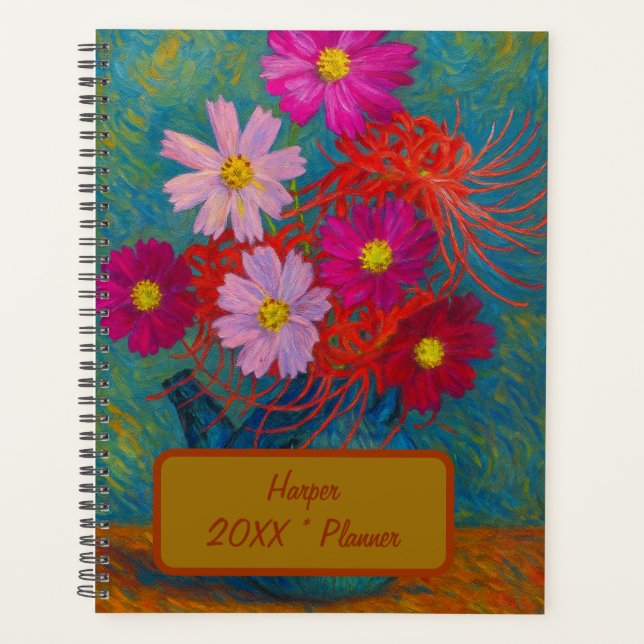 Agenda Custom Name  Floral Planner (Frente)