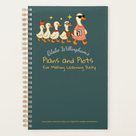 Agenda Custom Name Fun Cool Teacher Goose Planner