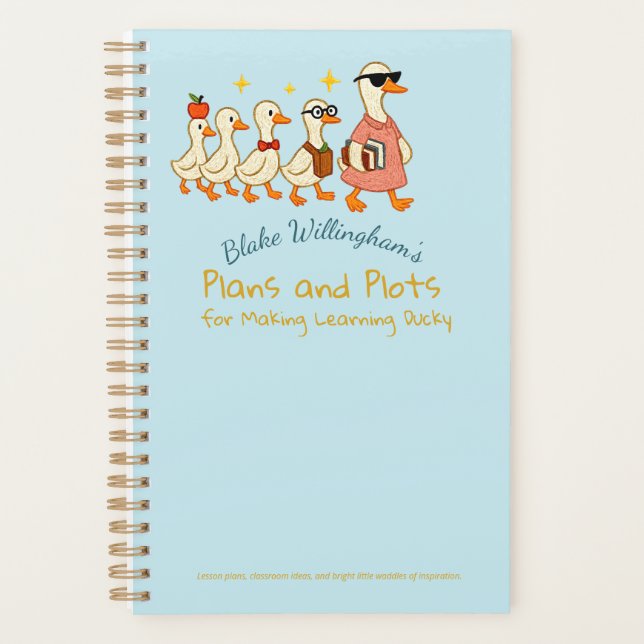 Agenda Custom Name Fun Cool Teacher Goose Planner (Frente)