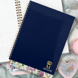 Agenda Custom Name Luxury Royal Elegant Monogran 