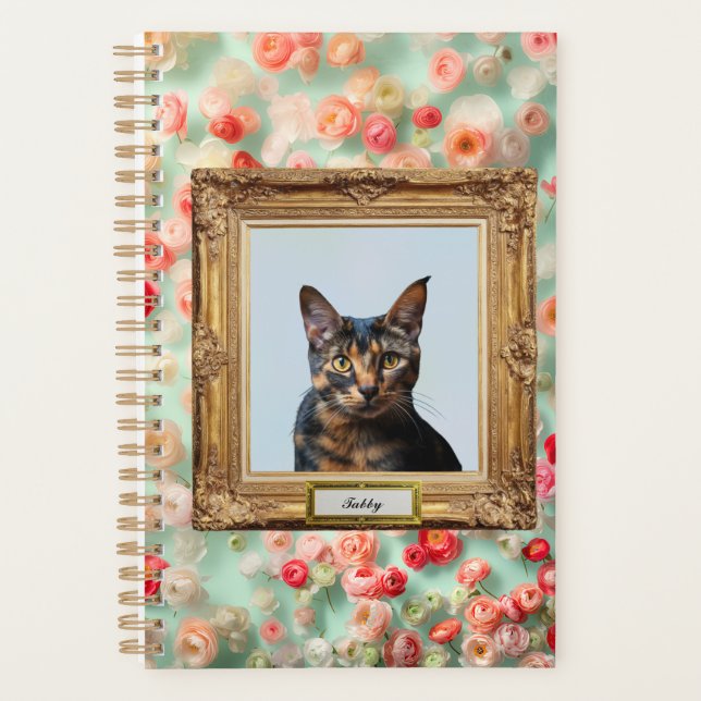 Agenda Custom Pet Portrait Notebook – Your Cat in a Frame (Frente)