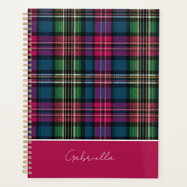 Agenda Custom Planner Gingham Pattern Style (Frente)