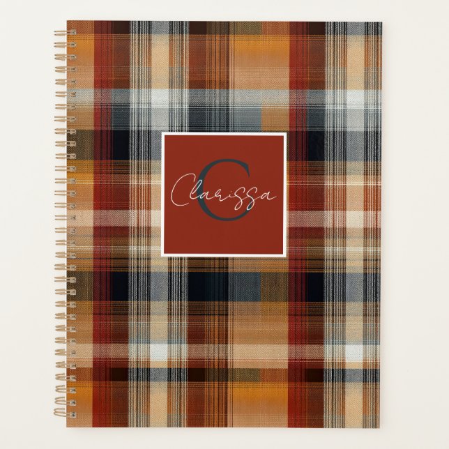 Agenda Custom Planner Gingham Pattern Style (Frente)