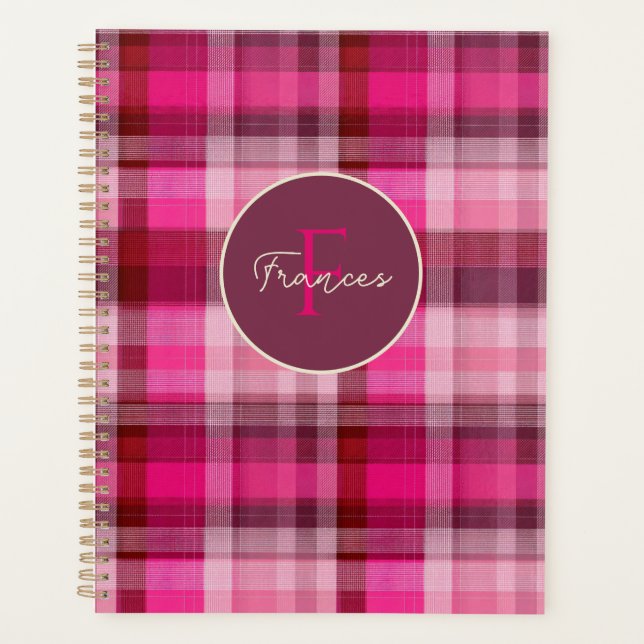 Agenda Custom Planner Gingham Pattern Style (Frente)