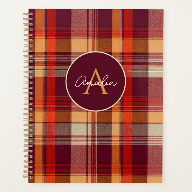 Agenda Custom Planner Gingham Pattern Style (Frente)