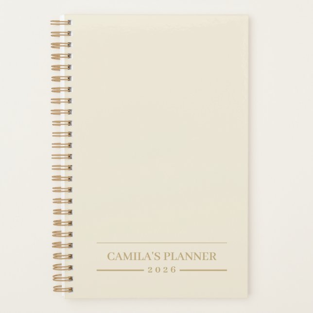 Agenda Custom Yearly Planner | Sleek Neutral Design (Frente)