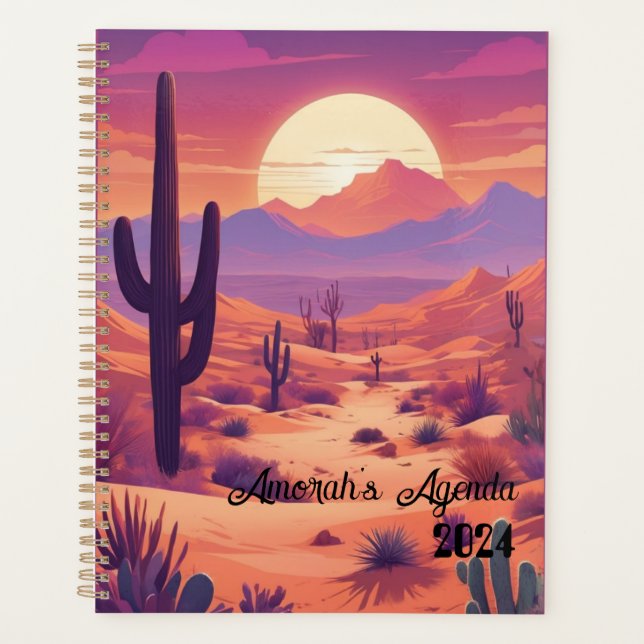 Agenda Customizable agenda, planner, name, year, desert (Frente)