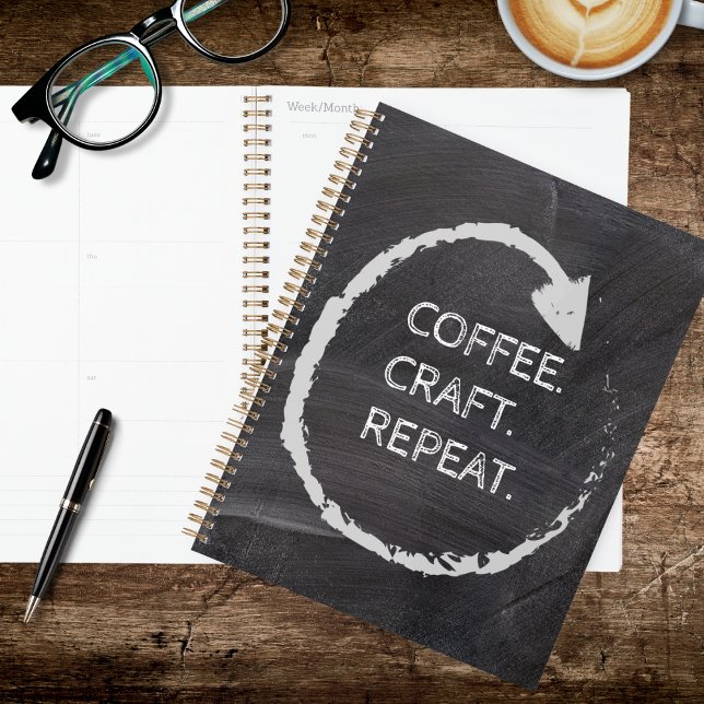 Agenda Customizable Phrase Coffee. Craft. Repeat. (Criador carregado)