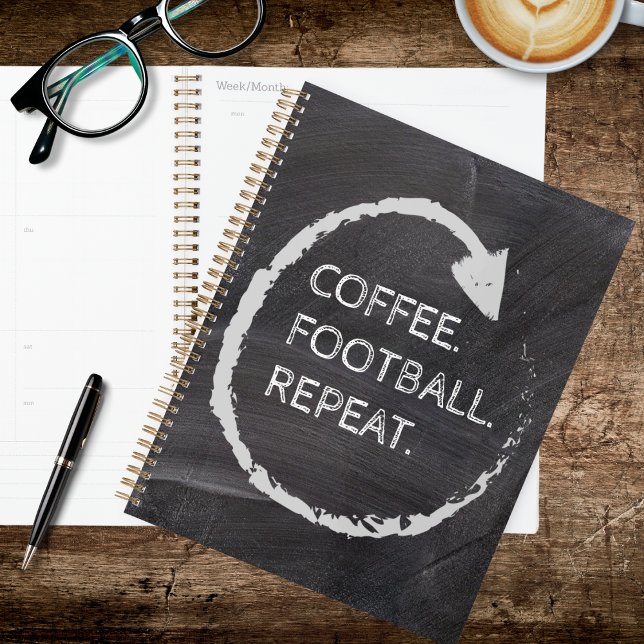 Agenda Customizable Phrase Coffee. Football. Repeat. (Criador carregado)