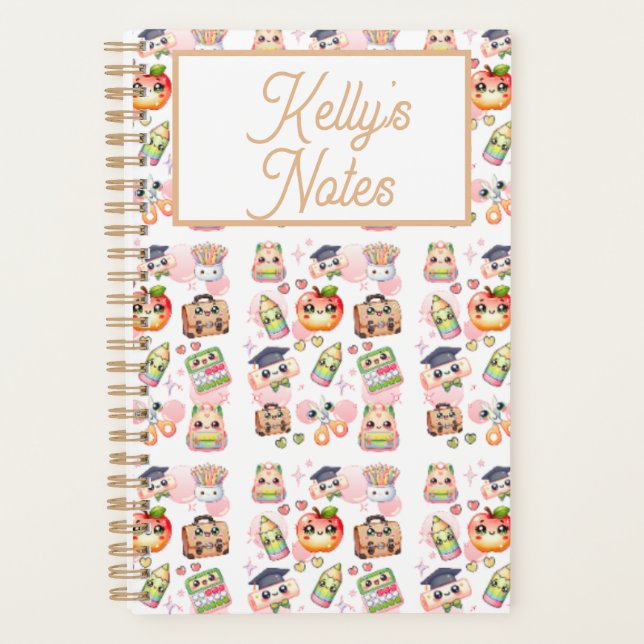Agenda Cute Anime School Personalize Name (Frente)